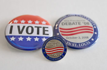 Debate pins and buttons